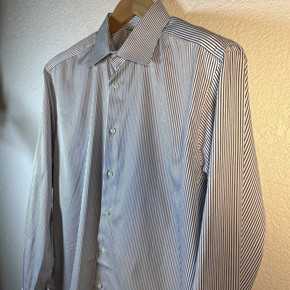 Suitsupply Striped Tessitura Monti Egyptian Cotton Slim Fit Dress Shirt 17 43